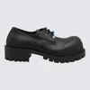 Balenciaga Black Leather Derby Hummer Lace Up Shoes In Black