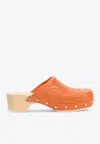 Balenciaga Scholl 40 Leather Mules In Orange