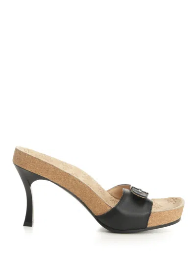 Balenciaga Scholl Sabot 80mm Sandals Black In Multi
