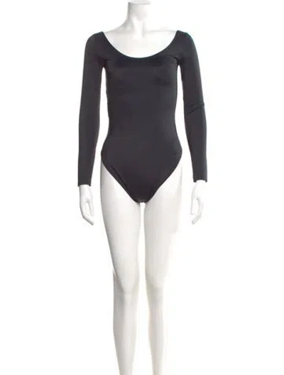 Pre-owned Balenciaga Scoop Neck Long Sleeve Bodysuit In Black