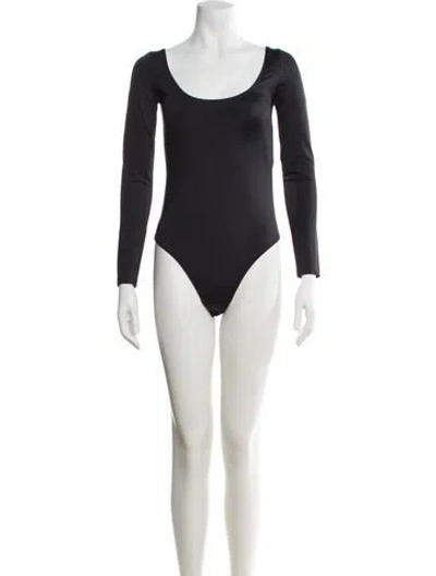 Pre-owned Balenciaga Scoop Neck Long Sleeve Bodysuit In Black