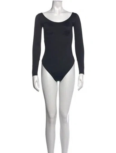 Pre-owned Balenciaga Scoop Neck Long Sleeve Bodysuit In Blue