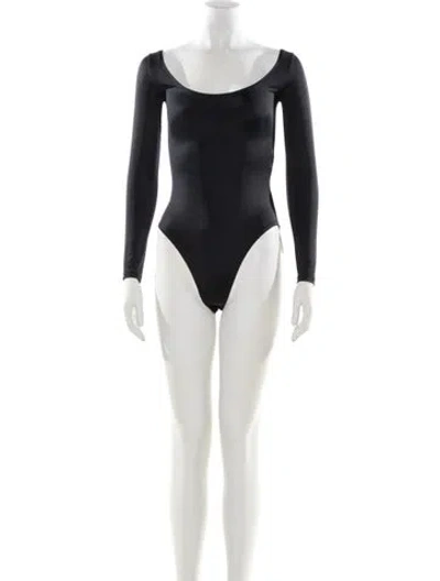 Pre-owned Balenciaga Scoop Neck Long Sleeve Bodysuit In Gray