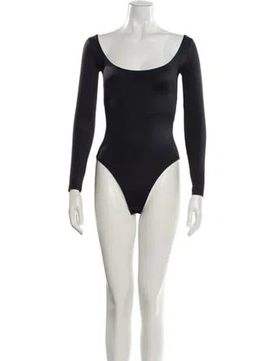 Pre-owned Balenciaga Scoop Neck Long Sleeve Bodysuit W/ Tags In Black