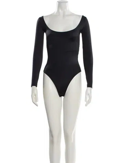 Pre-owned Balenciaga Scoop Neck Long Sleeve Bodysuit W/ Tags In Black