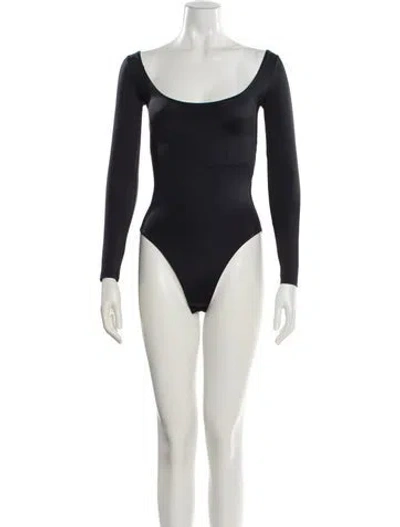 Pre-owned Balenciaga Scoop Neck Long Sleeve Bodysuit W/ Tags In Black