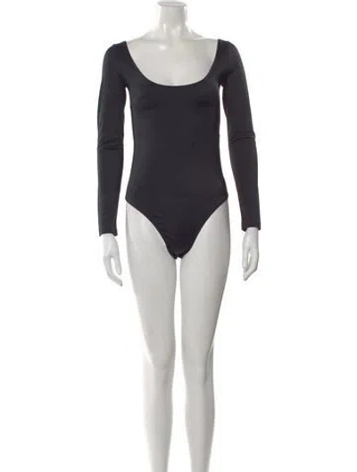 Pre-owned Balenciaga Scoop Neck Long Sleeve Bodysuit W/ Tags In Black