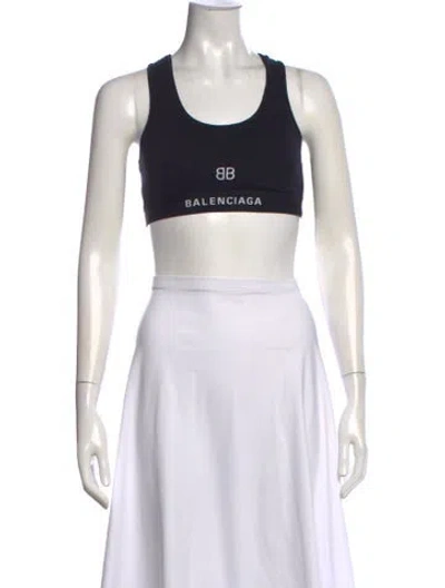 Pre-owned Balenciaga Scoop Neck Sleeveless Sports Bra In White