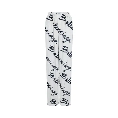 Pre-owned Balenciaga Scribble Pyjama Pants 'white/navy' | Women's Size 36