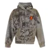 Balenciaga Scribbled Medium Fit Hoodie 'grey' In Brown