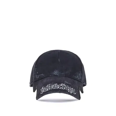 Balenciaga Script Baseball Hat In Black