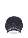 Balenciaga Black Drill Blackletter Script Cap In Black
