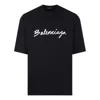 Balenciaga Script Logo T-shirt 'black White'