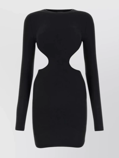 Balenciaga Sculpted Stretch Nylon Mini Dress In Black