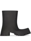 Balenciaga Sculptural Black Boots With Chunky Sole In Black