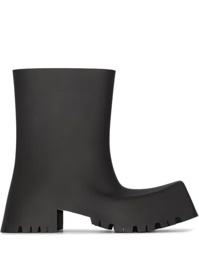 Balenciaga Sculptural Black Boots With Chunky Sole