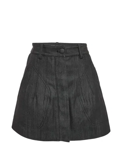 Pre-owned Balenciaga Seam-detail Mini Skirt In Black