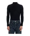 Balenciaga Seamless Cotton Turtleneck Jumper In Black