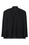 Balenciaga Seamless Wool Gabardine Jacket In 1000 Black