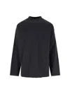 Balenciaga Long Sleeve Cotton T-shirt In Black