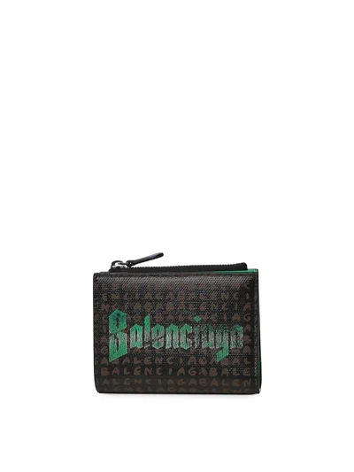 Balenciaga Select Coated Canvas Bifold Wallet In Black