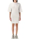 Balenciaga Semi Fitted Cotton T-shirt Dress In Gray