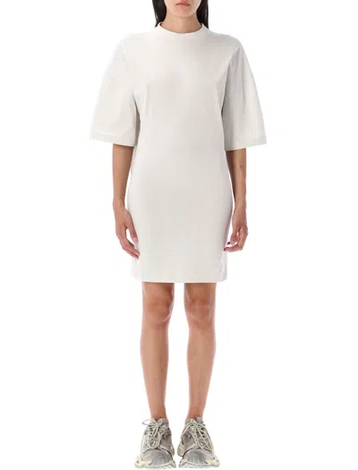 Balenciaga Semi Fitted Cotton T-shirt Dress In Gray