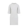 Balenciaga Semi Fitted Cotton T-shirt Dress In Gray