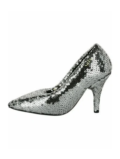 Pre-owned Balenciaga Sequin Solid Pumps W/ Tags In Silver