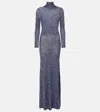 Balenciaga Sequined Gown In Blue