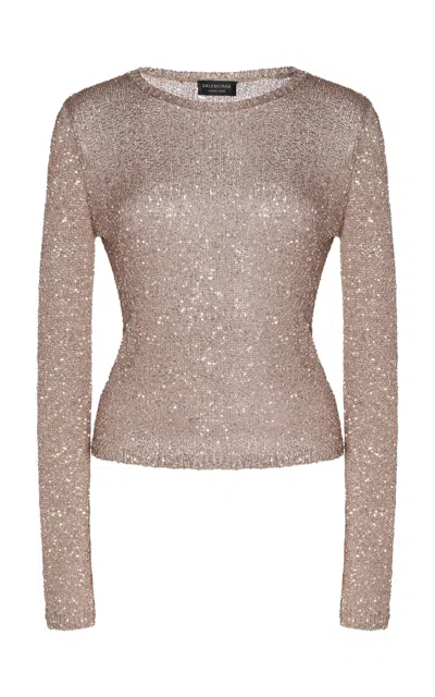 Balenciaga Sequined Knit Top In Multi