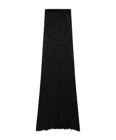 Balenciaga Sequined Knitted Skirt In Black