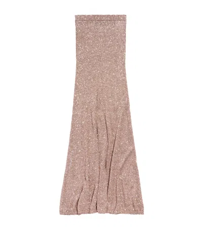 Balenciaga Sequinned Maxi Skirt In Blue
