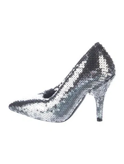 Pre-owned Balenciaga Sequins Pumps In Silver