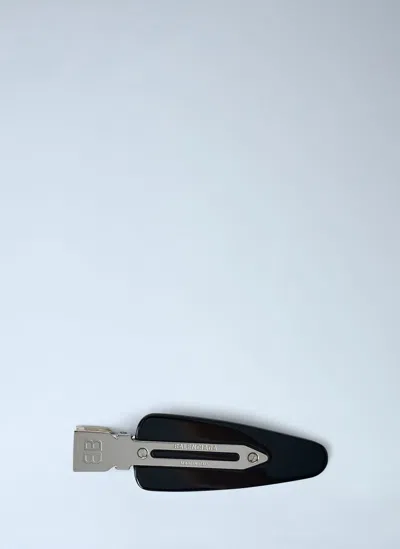 BALENCIAGA SET OF TWO LOGO ENGRAVED HAIR CLIPS