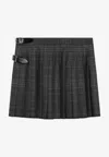 Balenciaga Grey Shadow-effect Tartan Mini Skirt Women In Gray