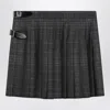 Balenciaga Grey Shadow-effect Tartan Mini Skirt Women In Gray