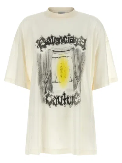 Balenciaga Shaped Salon De Couture T-shirt In Neutral