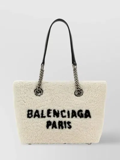 Balenciaga Shearling Chain Handle Statement Bag