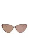 Balenciaga Shield 20 Cat Sunglasses In Gold
