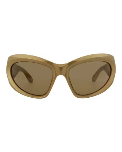 Balenciaga Shield-frame Bio Injection Sunglasses In Green