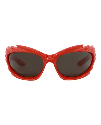 Balenciaga Shield-frame Bio Injection Sunglasses In Red
