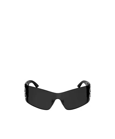 Balenciaga Shield Frame Logo Sunglasses In Black