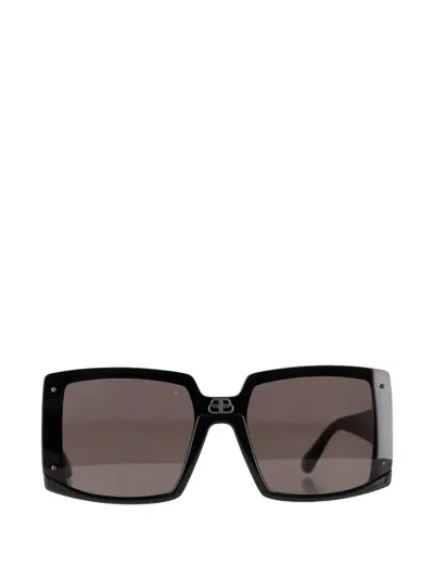 Pre-owned Balenciaga Shield Square-frame Sunglasses In Black