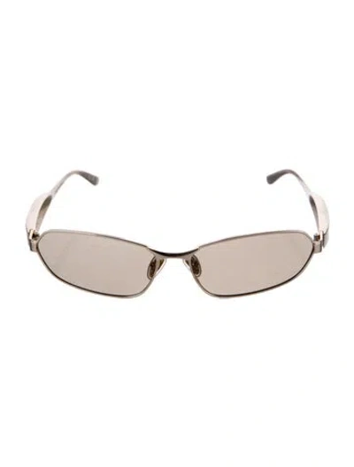 Pre-owned Balenciaga Shield Tinted Sunglasses In Gold