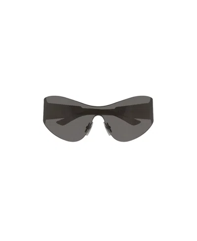Balenciaga Shield-transparent-frame Sunglasses In Gray