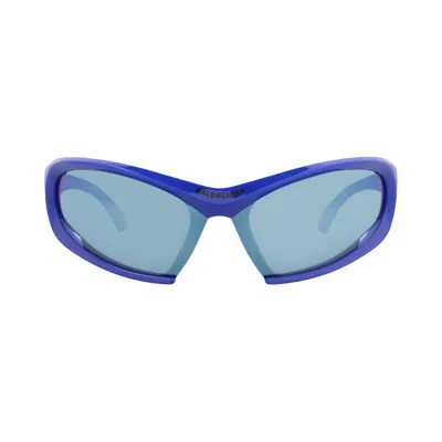 Pre-owned Balenciaga Shield-frame Bio Injection Sunglasses 'blue' | Men's Size Onesize