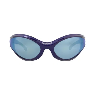 Pre-owned Balenciaga Shield-frame Bio Injection Sunglasses 'blue' | Men's Size Onesize