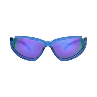 Pre-owned Balenciaga Shield-frame Bio Injection Sunglasses 'blue/violet' | Men's Size Onesize