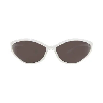Pre-owned Balenciaga Shield-frame Bio Injection Sunglasses 'crystal/grey' | Men's Size Onesize In Gray